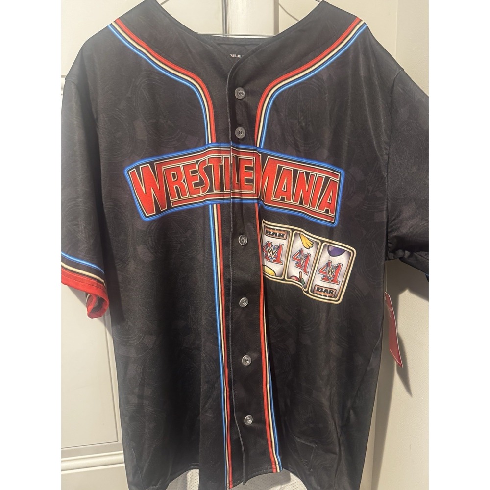 Wrestlemania 41 Las Vegas Casino Button Front Jersey‎ WWE Men's L Prosphere NWT